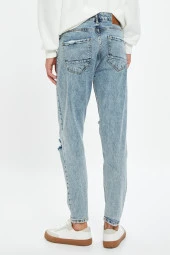 Erkek Açik Indigo Jeans - 4