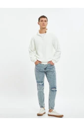 Erkek Açik Indigo Jeans - 8