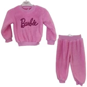 HAPPY FACE BARBİE DESENLİ PELUŞ KIZ ÇOCUK TAKIM - 4