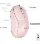 Logitech 910-007121 M240 Pembe Sessiz Kablosuz Mouse thumbnail 2