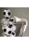 Parti 7 Yaş Rakam Gümüş Taraftar Futbol Folyo Balon Seti - 1