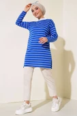 Şeritli Tunik Saks thumbnail 2
