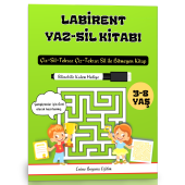 3-8 Yaş Çocuklar İçin Labirent YAZ-SİL Kitabı (Kalem Hediyeli) - 1