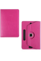Casper Via L40 Uyumlu 10.4" Dönerli Standlı Deri Tablet Kılıfı - Pembe - 2
