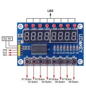 TM1638 8 Butonlu 8 Kırmızı LEDli Display Modülü thumbnail 3