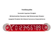Araç Park Telefon Numaratörü Kırmızı-Beyaz Tel No Gösterici Numaratik YDNMR020 - 2