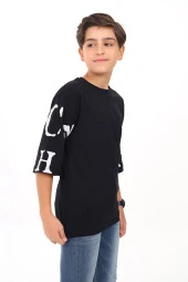 Erkek Çocuk Kol Yazı Baskılı T-Shirt 9-14 Yaş Lx7067 - 10