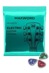 Maxword GT-Electric Kaliteli elektro Gitar Teli 1 Takım Set (Pena Hediye) - 1