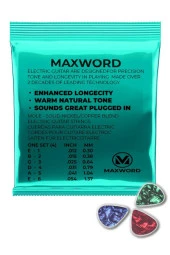Maxword GT-Electric Kaliteli elektro Gitar Teli 1 Takım Set (Pena Hediye) - 2