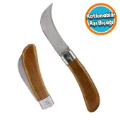 Ergonomik Plastik Saplı Bıçak Çakı Aşı Bıçağı Profesyonel Çelik Eğri Uçlu Bağ Ağaç Budama Aşı Çakısı 220 mm - 1