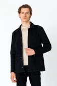 CEKMON Erkek Regular Fit Denim Dokuma Sade Rahat Yağlı Kot Ceket - 7