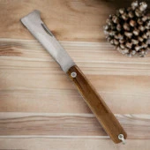 Ahşap Saplı Bıçak Çakı Aşı Bıçağı Profesyonel Çelik Tepeli Uçlu Bağ Ağaç Budama Çentikli Aşı Çakısı 190 mm - 5