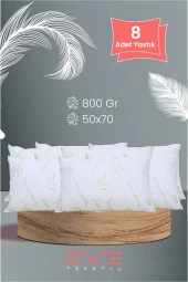 Eve Tekstil Eve 8 Adet Bamboo Kılıflı Silikon Elyaf Yastık 50cm X 70 cm 800 gr - 1