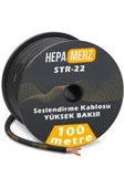 Hepa Merz Str-22-100M Stereo Mikrofon Kablosu 2x0.22 mm Ses Kablosu 100 Mt. (%100 Bakır) thumbnail 2