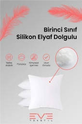 Eve Tekstil 4 Adet Silikon Elyaf Dolgulu Kare Kırlent Iç Yastığı 350 gr thumbnail 2