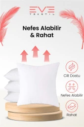 Eve Tekstil 4 Adet Silikon Elyaf Dolgulu Kare Kırlent Iç Yastığı 350 gr thumbnail 3