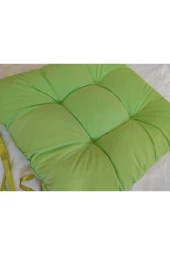 Yeşil Dekoratif Bağlanabilir Pofuduk Sandalye Minderi, 40x40cm - 2