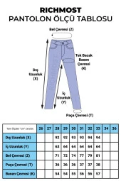 Çizgili Taşlı ve Yüksek Belli Paçaları Dikişsiz Mom Jean Kadın Kot Pantolon Antrasit Denim - 3