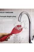 Burcummm 3 Adet Silikon Sert Uçlu Kısa Pilav Kaşığı Siyah & Gri & Kırmızı - 6