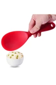 Burcummm 3 Adet Silikon Sert Uçlu Kısa Pilav Kaşığı Siyah & Gri & Kırmızı - 4
