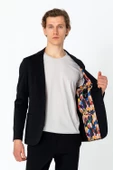 CEKMON Erkek Regular Fit Rahat Kırışmayan Hafif İçi Desenli Blazer Ceket - 7