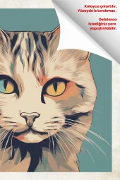 Vintage Kedi Posteri - Premium Baskı, Yapışkansız Tutunan Akıllı Kağıt Poster (yapay Zeka Tasarım) thumbnail 3