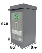 Geri Dönüşüm Kutusu - Sıfır Atık Kutusu Gri (METAL) - 1