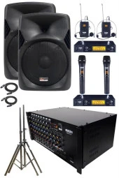 Lastvoice School Paket-2 Okul Tören Ses Sistemi Full Set (Hoparlör Anfi Mikrofon Stand) - 1