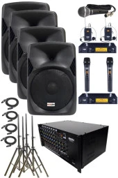 Lastvoice School Paket-4 Okul Tören Ses Sistemi Full Set (Hoparlör Anfi Mikrofon Stand) - 1