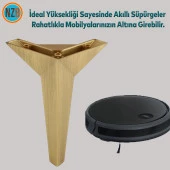 Mobilya Kanepe Sehpa TV Ünitesi Baza Koltuk Ayağı Çekyat Renk Sarı Eskitme 15 cm Ayak thumbnail 1