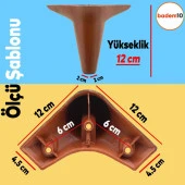 Aspen Mobilya Ayağı 20li Set Robot Süpürge İçin Koltuk Kanepe Destek 12 cm Kahverengi Baza Ayak - 3