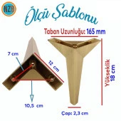 Mobilya Kanepe Sehpa TV Ünitesi Baza Koltuk Ayağı Çekyat Sarı Gold Altın Eskitme 18 cm Ayak thumbnail 2