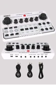 Midex MX-2020 White Power Paket-2 Stüdyo Mikrofon Şarjlı Ses Kartı Kulaklık Stand (Kayıt ve Canlı Yayın) - 3