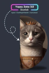 Lady Smoke Kedi Poster, Yüksek Çözünürlüklü Baskı Poster, Gri Kedi, Akıllı Kağıt, Yapay Zeka Tasarım thumbnail 5