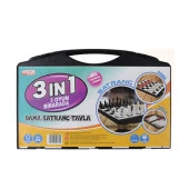 3lü Oyun Seti (Dama, Tavla, Satranç) Taşımalı - 6