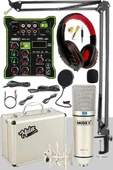 Midex CX1 Functional Paket-4 Stüdyo Mikrofon Ses Kartlı Mikser Kulaklık Stand - 1