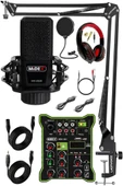 Midex MX-2020 Functional Paket-2 Stüdyo Mikrofon Ses Kartlı Mikser Kulaklık Stand thumbnail 1