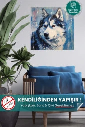 Sibirya Kurdu Portresi - Yüksek Çözünürlük Yapışkansız Tutunan Akıllı Kağıt Yağlı Boya Poster thumbnail 1