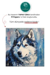 Sibirya Kurdu Portresi - Yüksek Çözünürlük Yapışkansız Tutunan Akıllı Kağıt Yağlı Boya Poster thumbnail 2