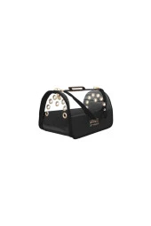 Şeffaf Flybag Kedi Köpek Taşıma Çantası - Siyah - 1