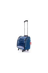 Volmin Petshop Çekçekli Kedi Köpek Valizi Mavi thumbnail 2