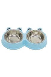 Volmin Petshop Ikili Çelik Mama Kabı Mavi - 1