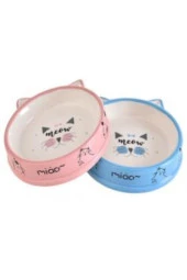 Volmin Petshop Kedi Desenli Seramik Mama Kabı - 1