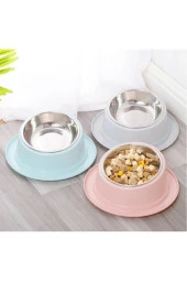 Kopya - Çelik Tabaklı Kedi Köpek Mama Su Kabı 14-22 Cm - 1