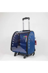 Kale Valiz Pet Taşıma Çantası Mavi 38x26x42h cm - 1