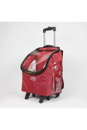 Valiz Pet Taşıma Çantası Kırmızı 32x26x42h Cm - 3