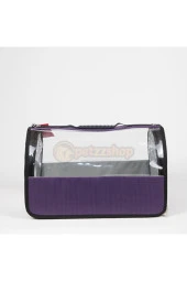 Şeffaf Flybag Pet Taşıma Çantası Mürdüm 26x43x27h Cm - 1