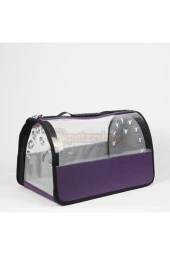 Şeffaf Flybag Pet Taşıma Çantası Mürdüm 26x43x27h Cm - 2