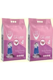 Bebek Pudrası Kokulu İnce Tane Kedi Kumu 10 Kg x 2 Adet - 1