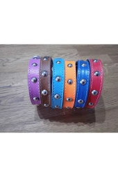 Aksesuarlı Metal Detaylı Deri Kedi Köpek Tasması - 4